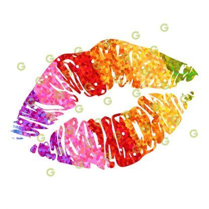 Rainbow Glitter, Kiss Lips SVG, Pride Kiss Lips, Lips SVG, Kissing Lips SVG, Rainbow Lips SVG, Sublimation Lips SVG