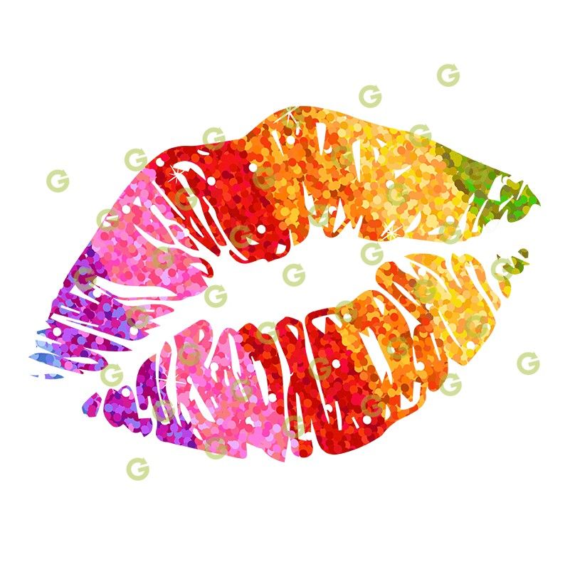 Rainbow Glitter Kiss Lips SVG | SVGed