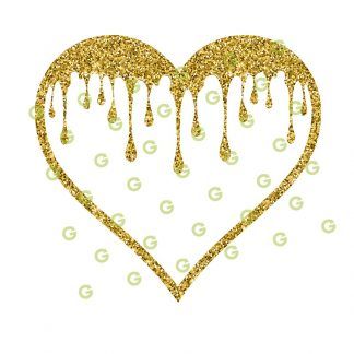 Gold Glitter SVG, Dripping Heart SVG, Gold Love Heart SVG, Glitter Heart SVG, Sublimation Heart SVG, Valentines Heart SVG, Valentines Day SVG