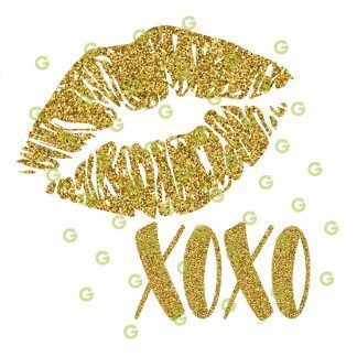 Gold Glitter SVG, Kiss Lips SVG, Lips SVG, XOXO SVG, Kisses and Hugs SVG, Kissing Lips SVG, Sublimation Lips SVG