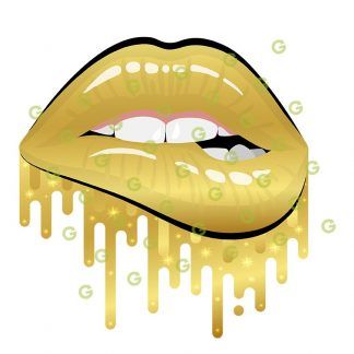 Golden Drip Lips SVG, Dripping Lips SVG, Biting Lips SVG, Sexy Lips SVG, Sublimation Lips SVG, Lips SVG, Makeup Lips SVG, Kissing Lips SVG, Kiss Lips SVG