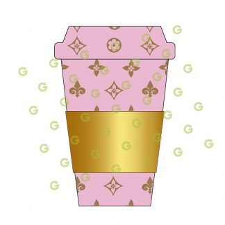 Pink Fashion Pattern, Fashion Pattern SVG, Fashion ToGo Cup, Coffee Cup SVG, Fashion Sublimation SVG