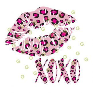 Pink Leopard Pattern, Leopard Lips SVG, Leopard XOXO SVG, Kiss Lips SVG, Lips SVG, XOXO SVG, Kisses and Hugs SVG, Kissing Lips SVG, Sublimation Lips SVG