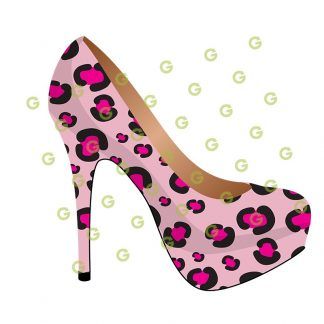 Pink Leopard Pattern, Fashion Shoe SVG, High Heel Shoe SVG, Fashion Stiletto SVG, Designer Shoe SVG, Fashion Sublimation SVG