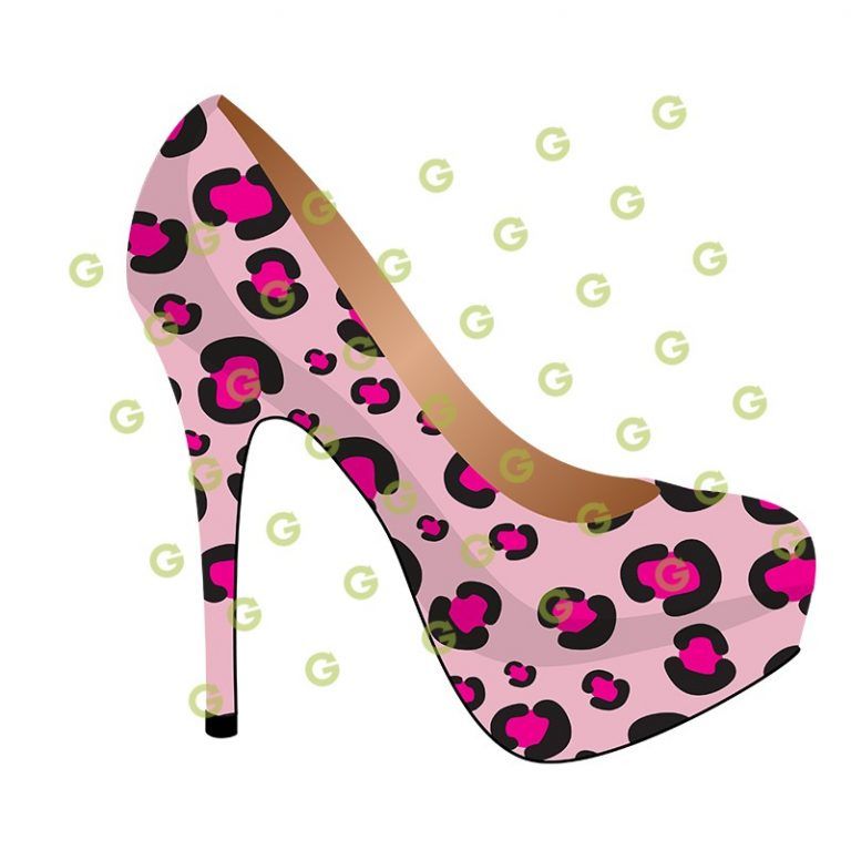 Pink Leopard High Heel Shoe SVG | SVGed