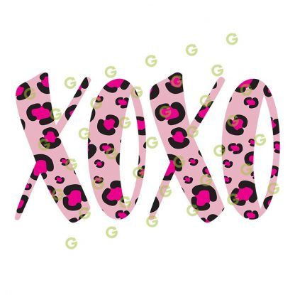 Pink Leopard Pattern, Kisses and Hugs SVG, Kisses SVG, Hugs SVG, XOXO Decal SVG