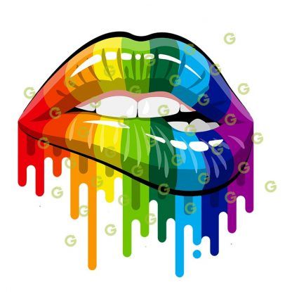 Rainbow Drip Lips SVG, Pride Lips SVG, Dripping Lips SVG, Biting Lips SVG, Sexy Lips SVG, Sublimation Lips SVG, Lips SVG, Makeup Lips SVG, Kissing Lips SVG, Kiss Lips SVG