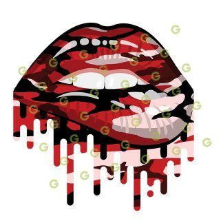 Red Camo Drip Lips SVG, Dripping Lips SVG, Biting Lips SVG, Sexy Lips SVG, Sublimation Lips SVG, Lips SVG, Makeup Lips SVG, Kissing Lips SVG, Kiss Lips SVG