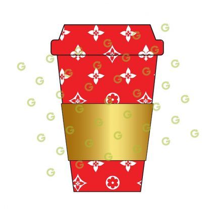 Red Fashion Pattern, Fashion Pattern SVG, Fashion ToGo Cup, Coffee Cup SVG, Fashion Sublimation SVG