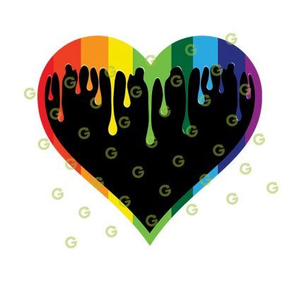 Pride Heart SVG, Dripping Heart SVG, Rainbow Heart SVG, Valentines Heart SVG, Heart Decal SVG, Sublimation Heart SVG