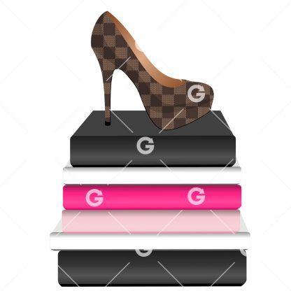 Fashion Books With Checkered Shoe Blank Books SVG