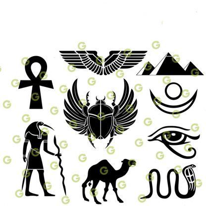 Egyptian SVG Bundle, Scarab Beatle SVG, Pyramids Decal SVG, Snake Decal SVG, Evil Eye SVG, Sun and Moon SVG, Camel Decal SVG