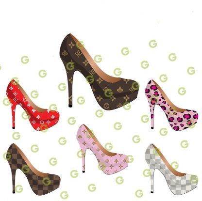 Fashion High Heel Shoes, SVG Bundle, Fashion Pattern, Pink High Heel Shoe, White High Heel Shoe, Red High Heel Shoe, Sublimation Shoes SVG