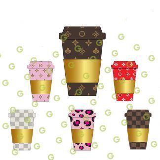 Fashion Pattern SVG, Togo Cup SVG, SVG Bundle, Leopard Pattern SVG, Checker Pattern SVG, Coffee Cup SVG, Coffee Sticker SVG, Coffee Decal SVG