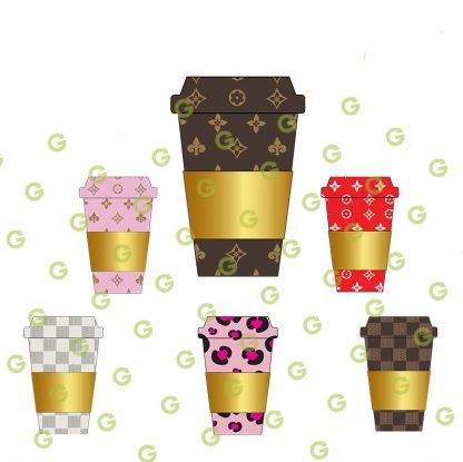 Fashion Pattern SVG, Togo Cup SVG, SVG Bundle, Leopard Pattern SVG, Checker Pattern SVG, Coffee Cup SVG, Coffee Sticker SVG, Coffee Decal SVG