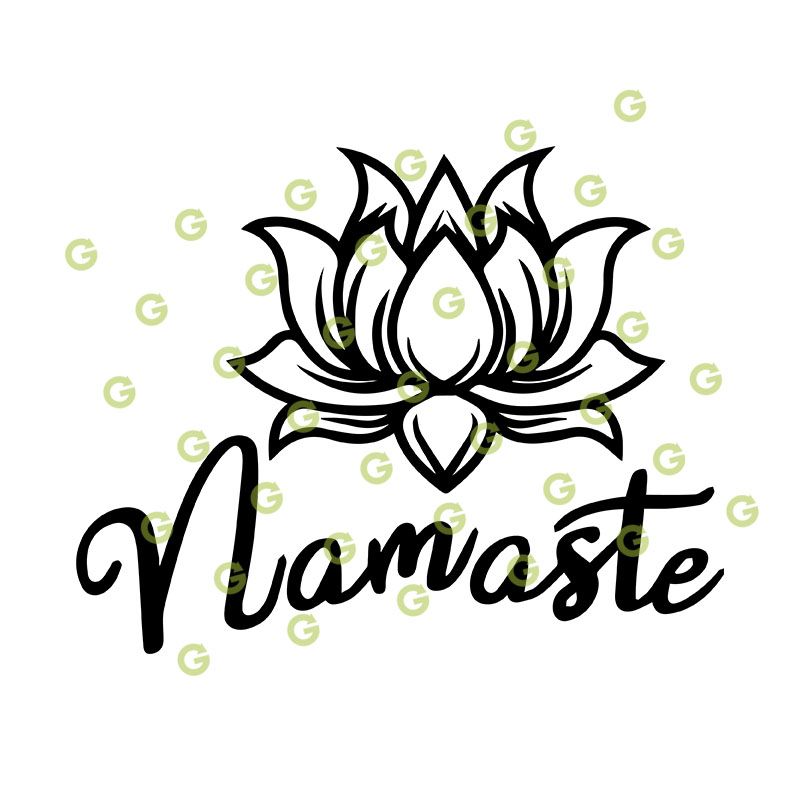 Namaste Lotus Flower Svg For Cricuit Silhouette And Crafts