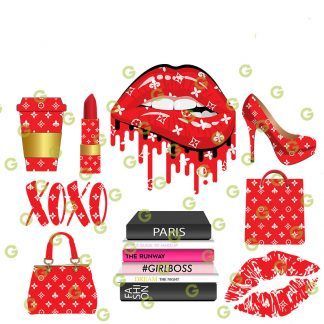 Red Fashion Pattern, Fashion SVG Bundle, Dripping Lips SVG, High Heel Shoe SVG, Shopping Bag SVG, Kiss Lips SVG, Fashion Purse SVG, Kisses and Hugs SVG, Lipstick SVG, Coffee Cup SVG, Fashion Books SVG