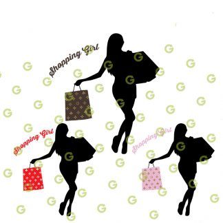 Shopping Girl SVG, SVG Bundle, Fashion Pattern SVG, Fashion Stickers SVG, Fashion Sublimation SVG