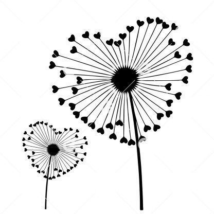 Dandelion Hearts Flower SVG