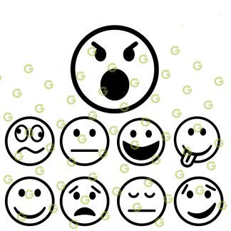 Emoji SVG Bundle, Smile Emoji SVG, Happy Emoji SVG, Sad Emoji SVG, Confused Emoji, Crazy Emoji SVG, Emoji Icons SVG, SVG Cut File