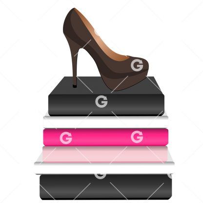 Fashion Books With Brown Shoe Blank Books SVG