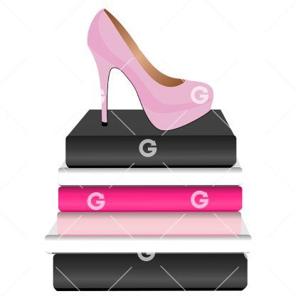 Fashion Books With Solid Pink Shoe Blank Shoe SVG