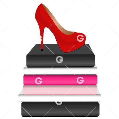 Fashion Books With Solid Red Shoe Blank Books SVG