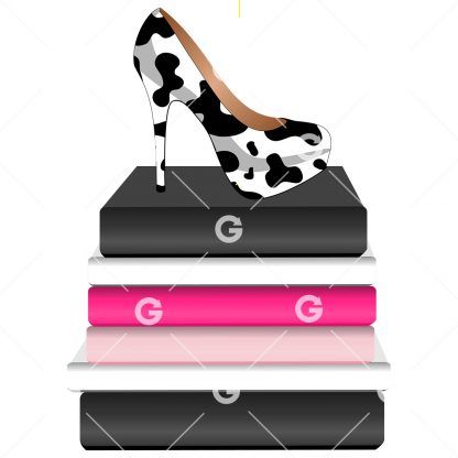 Fashion Books With Cow Pattern Shoe Blank Books SVG