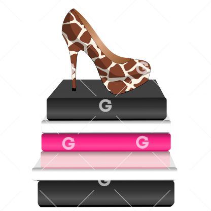 Fashion Books With Giraffe Shoe Blank Books SVG