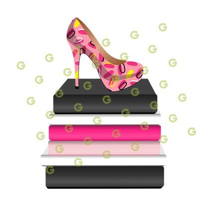 Fashion Books With Jellybean Shoe SVG