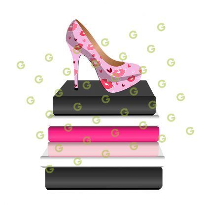 Fashion Blank Books With Lips Pattern Shoe