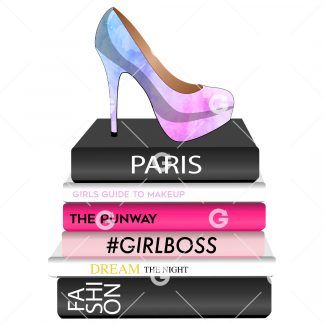 Fashion Books With Cotton Candy Shoe SVG