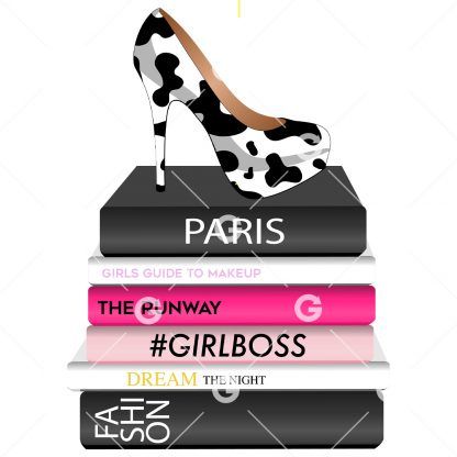Fashion Books With Cow Pattern Shoe SVG