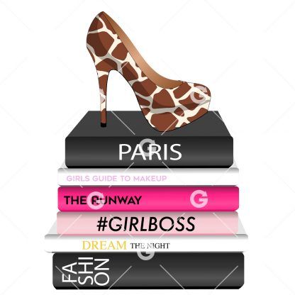 Fashion Books With Giraffe Shoe SVG