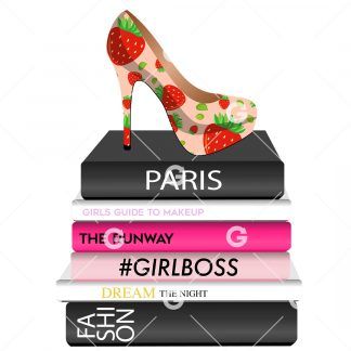 Fashion Books With Strawberry Shoe SVG