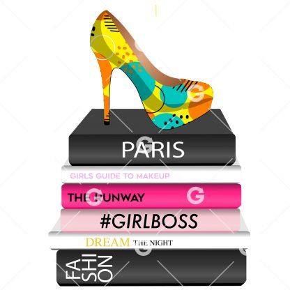 Fashion Books With Summer Shoe SVG
