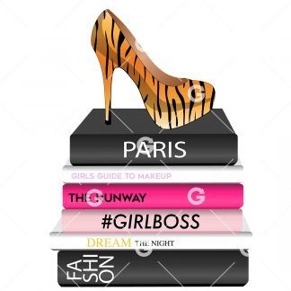Fashion Books With Tiger Shoe SVG