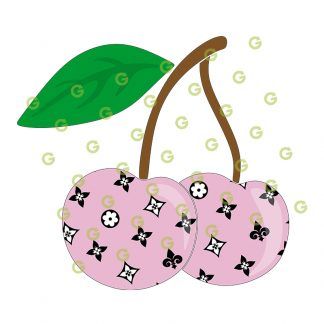 Pink & Black Pattern, Fashion Cherries SVG, Sublimation Cherries Svg, Cherry Sticker SVG, Cherry Decal SVG, Cherry Print and Cut