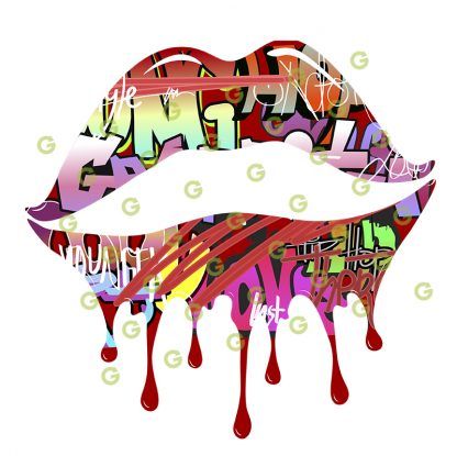 Graffiti Pattern, Dripping Lips SVG, Drip Lips SVG, Kiss Lips SVG, Lips Svg, Drip Design, Dripping Makeup, Sublimation Lips
