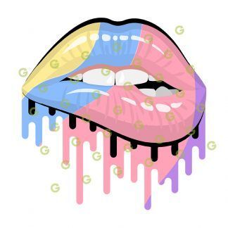 Groovy Drip Lips, Dripping Lips Svg, Biting Lips SVG, Kiss Lips SVG, Lips Svg, Fashion Lips Svg, Designer Lips Svg, Makeup Lips Svg, Sublimation Lips Svg