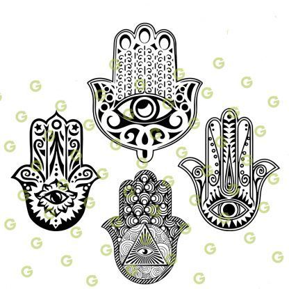 Hamsa Hand SVG Bundle, Evil Eye SVG, Mediation Hamsa Hand, Yoga Symbol SVG, Spiritual Symbol SVG, SVG Cut File