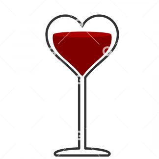Heart Wine Glass SVG