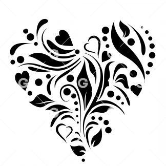 Heart with Leaves SVG