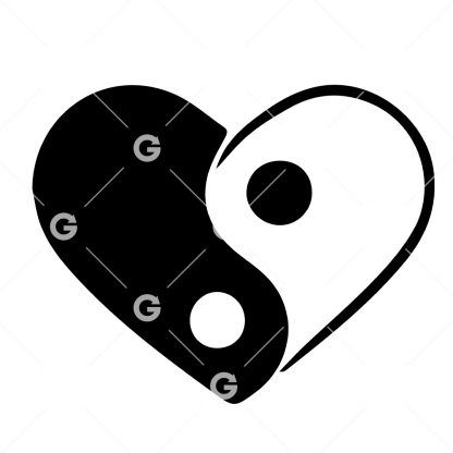Heart Yin and Yang SVG