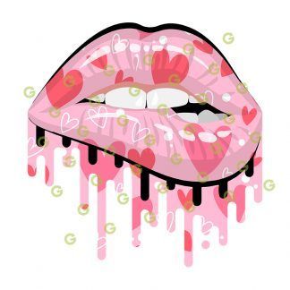 Hearts Drip Lips SVG, Dripping Lips Svg, Biting Lips SVG, Kiss Lips SVG, Lips Svg, Fashion Lips Svg, Designer Lips Svg, Makeup Lips Svg, Sublimation Lips Svg