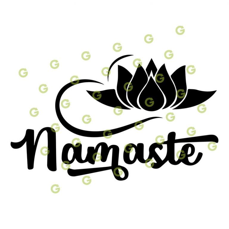 Namaste Lotus Word SVG | SVGed