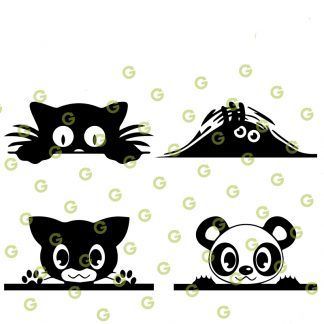 Peek A Boo SVG Bundle. Peek A Boo Cat SVG, Peek A Boo Bear SVG, Peek A Boo Kitten, Peek A Boo Creature SVG