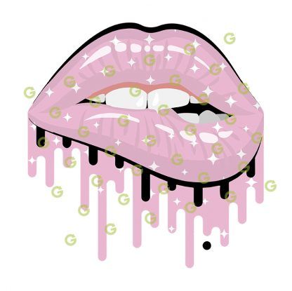 Pink Stars Drip Lips , Dripping Lips Svg, Biting Lips SVG, Kiss Lips SVG, Lips Svg, Fashion Lips Svg, Designer Lips Svg, Makeup Lips Svg, Sublimation Lips Svg