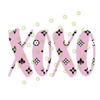 Pink & Black Pattern, Fashion XOXO SVG, Kisses and Hugs SVG, Fashion Sublimation SVG