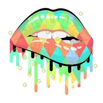 Rainbow Polygon, Dripping Lips Svg, Biting Lips SVG, Kiss Lips SVG, Lips Svg, Fashion Lips Svg, Designer Lips Svg, Makeup Lips Svg, Sublimation Lips Svg